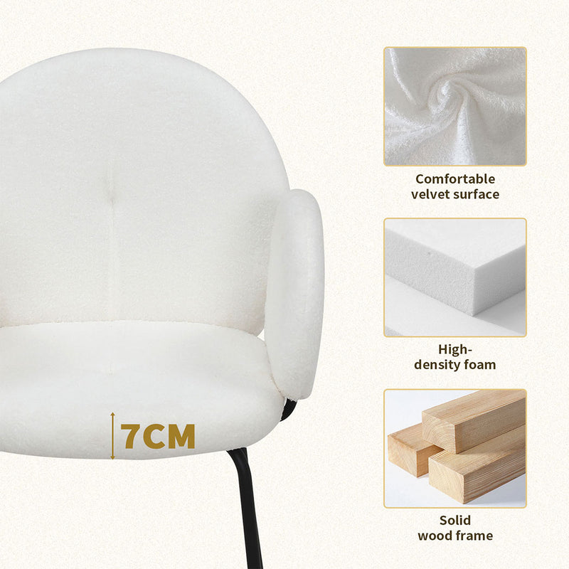 Familand Sherpa Dining Chairs Set Of 2 in White