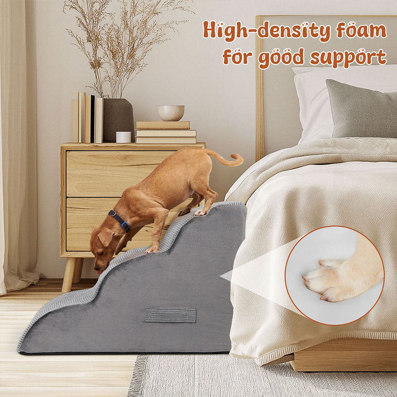 Tedi's 3 Steps Memory Foam Dog Stairs Ramp for High Bed Sofa Couch