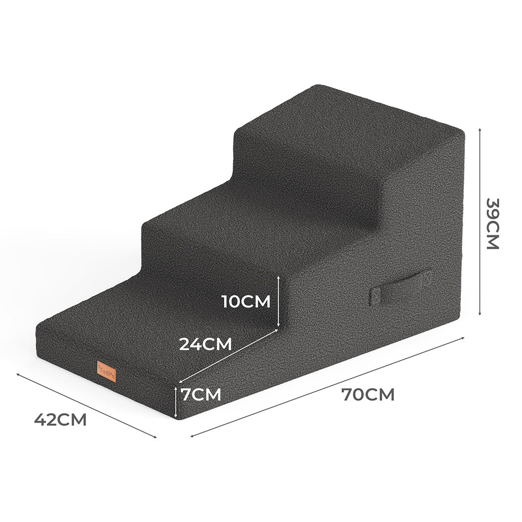 Tedi's 3 Steps Dog Stairs with Large Foothold Surface
