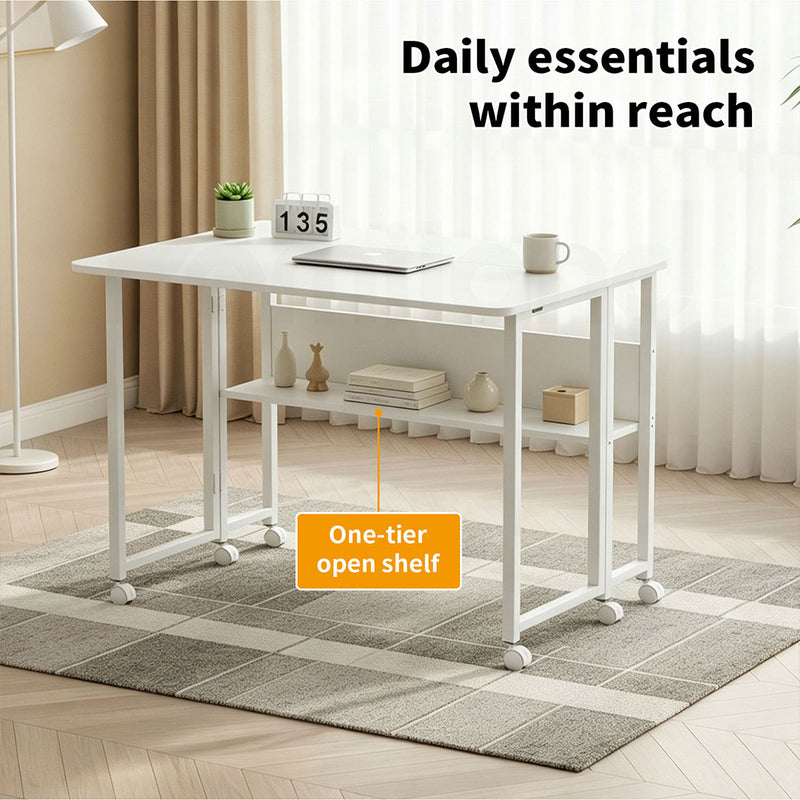 Familand Foldable Computer Desk Home Office Table Study Desks  White