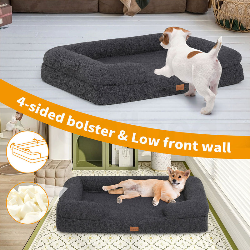 Tedi’s Orthopedic Dog Calming Bed in Dark Grey