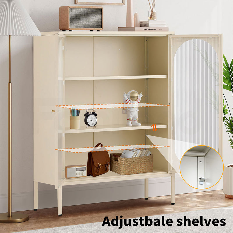 Familand Steel Buffet Sideboard in Cream