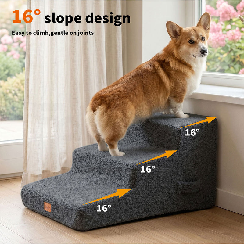 Tedi's 3 Steps Dog Stairs with Large Foothold Surface