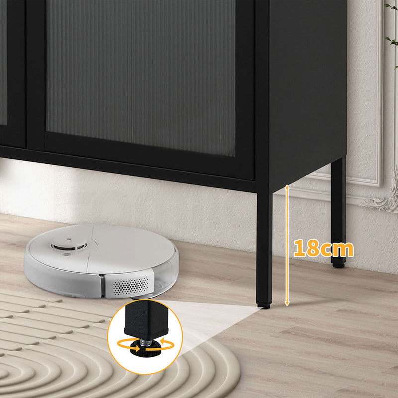 Familand Steel Buffet Sideboard in Black