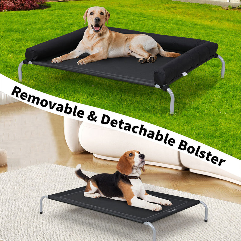 Tedi's Pet Elevated Dog Bed with Removable Bolsters
