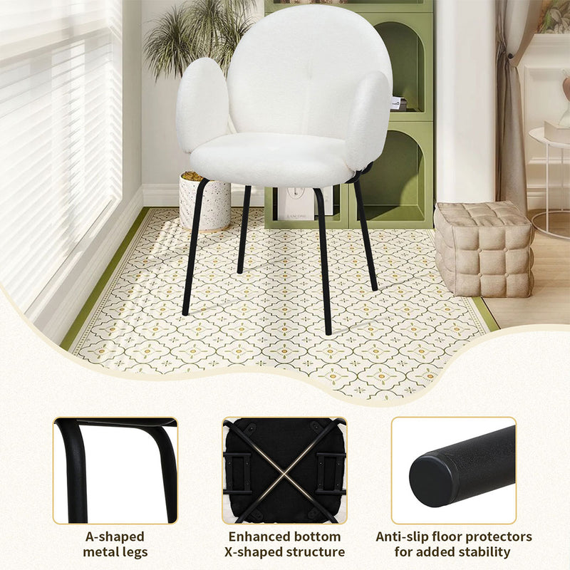 Familand Sherpa Dining Chairs Set Of 2 in White