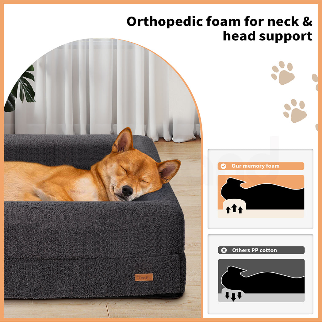 Tedi’s Orthopedic Dog Bed in Dark Grey