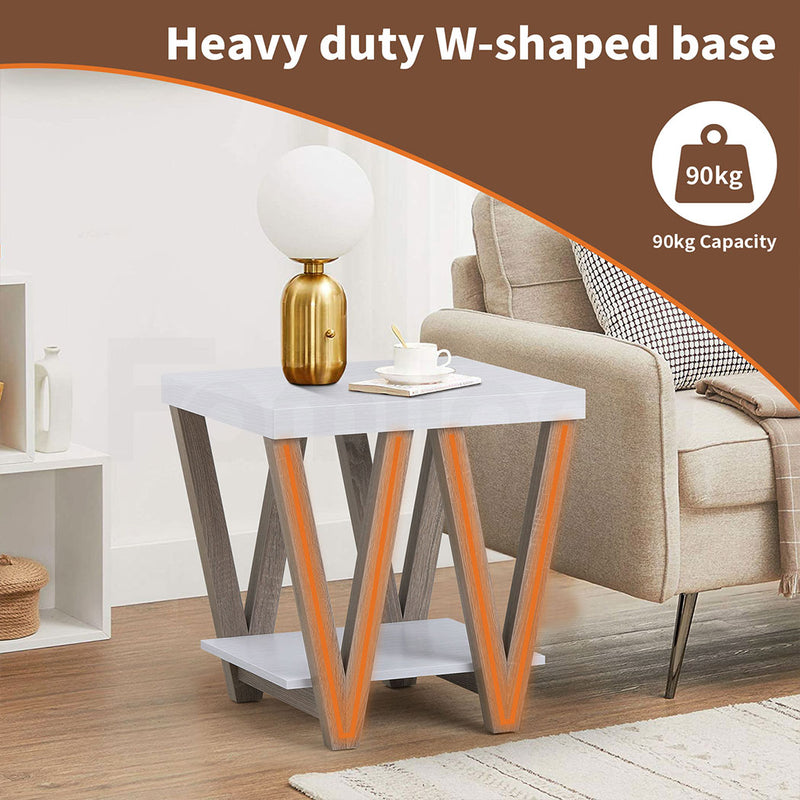 Familand End Side Table in White