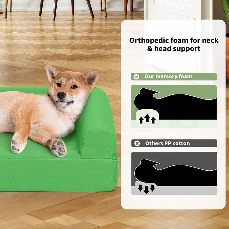 Tedi’s Waterproof Orthopedic Dog Calming Bed in Green