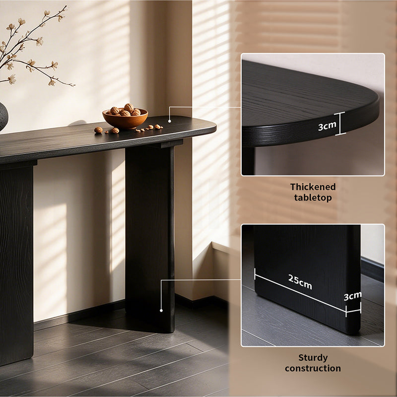 Familand Solid Wood Console Table in Black