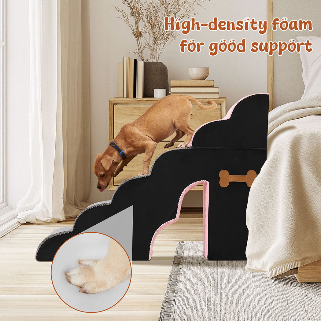 Tedi’s Adjustable Height Foam Dog Stairs for High Beds