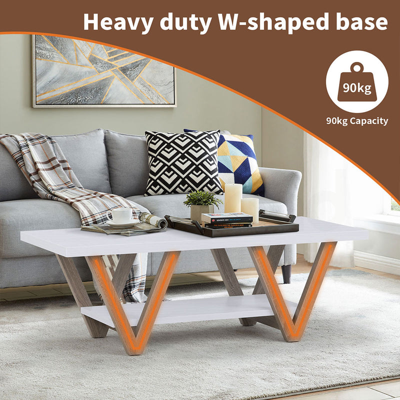 Familand 120cm Wooden Coffee Table in White