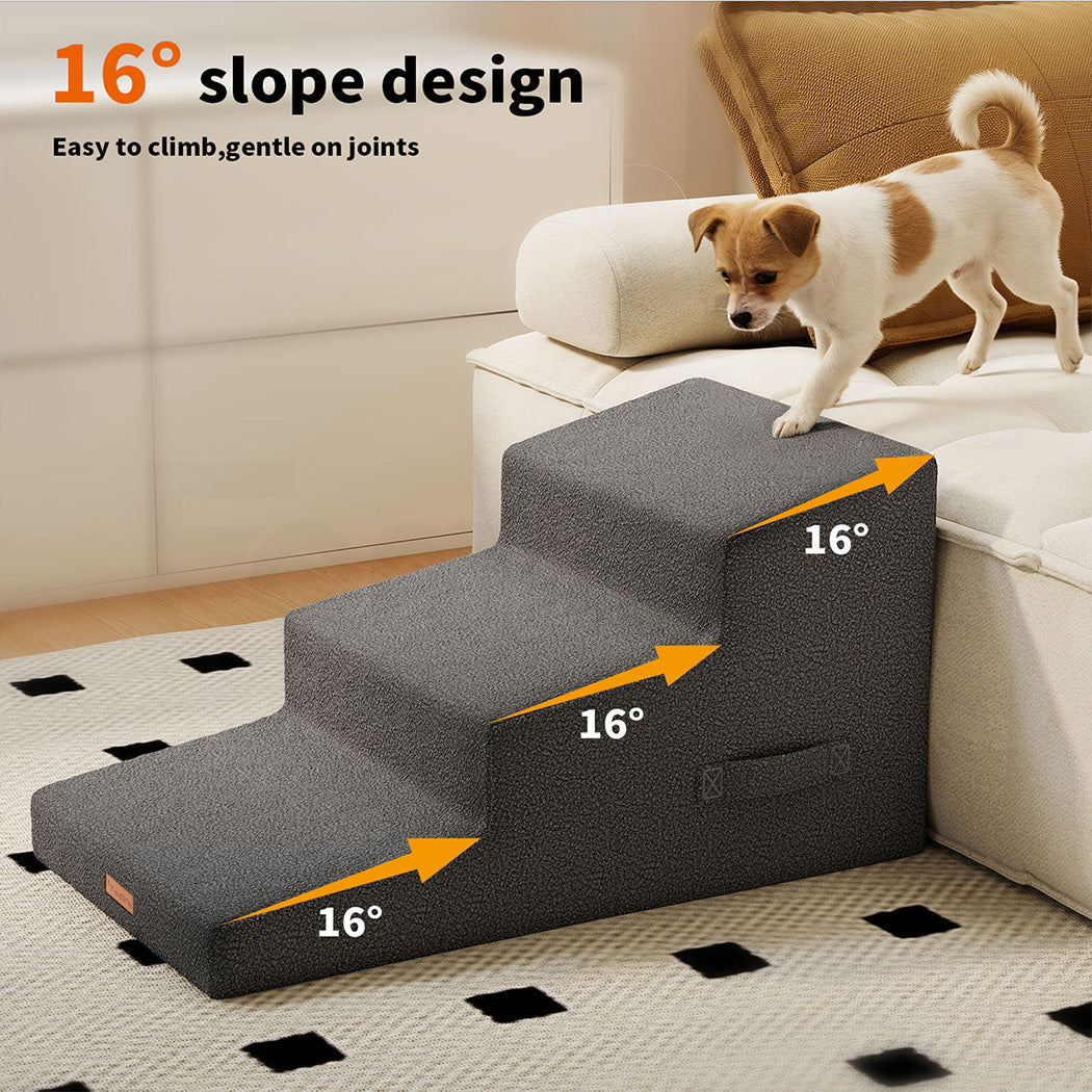 Tedi's 3 Steps Dog Stairs with Large Foothold Surface