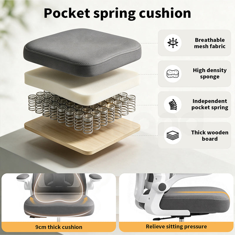 Familand Office Chair Height Adjustable Spring Cushion Seat