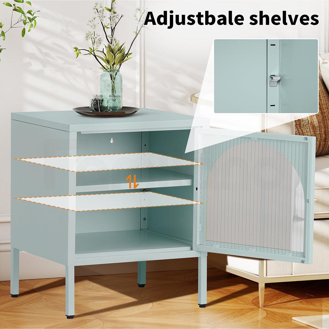 Familand Steel End Side Table Night Stand Bedside Tables in Mint Green