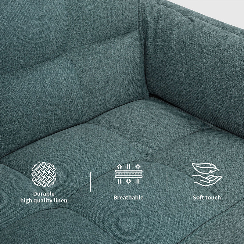 Familand 3 Seater Convertible Futon Sofa Bed in Green