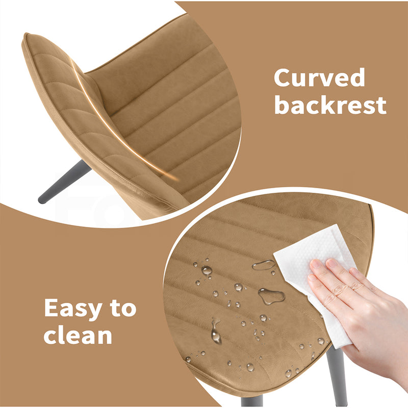 Familand Faux Leather Dining Chairs Set Of 2 in Brown