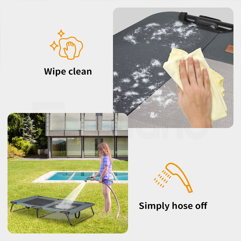 Tedi's Foldable Pet Elevated Dog Bed in Dark Grey