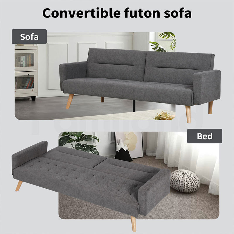 Familand 3 Seater Convertible Sofa Bed in Grey