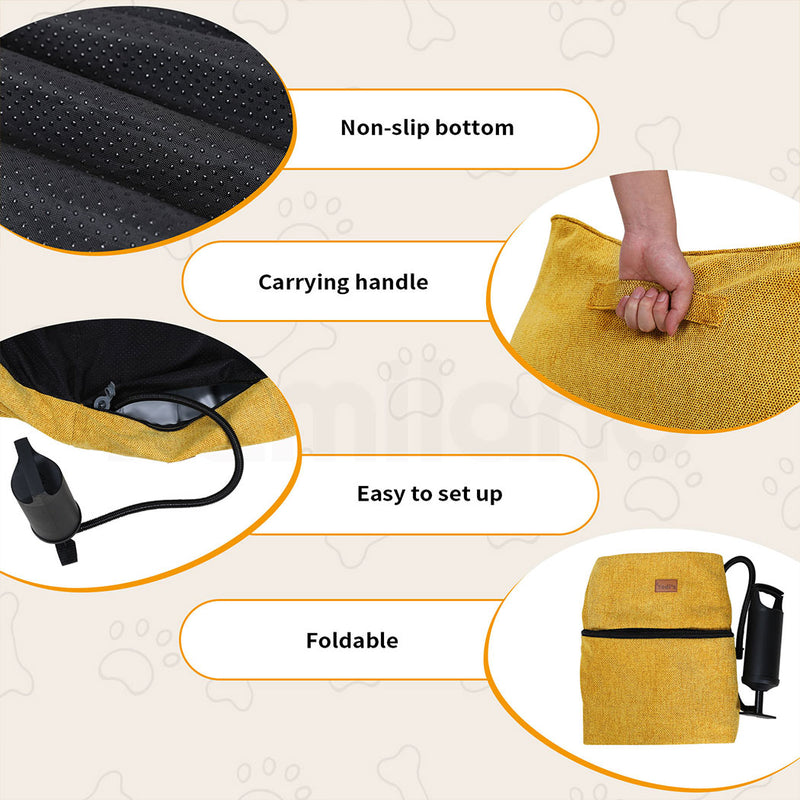 Tedi’s Pet Sofa Inflatable Dog Bed Cat Couch in Yellow