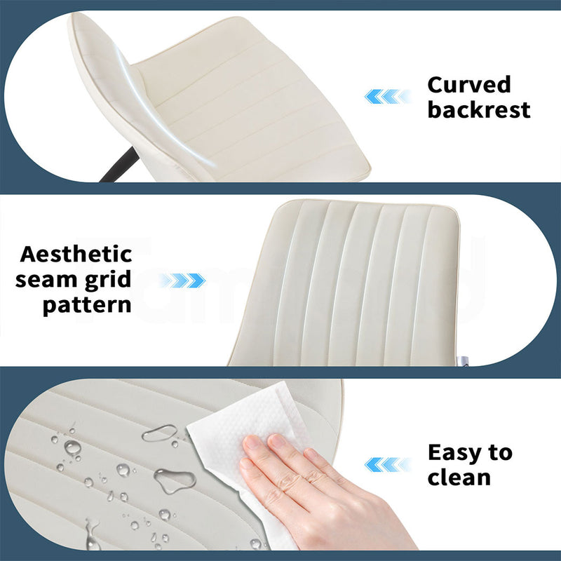 Familand Faux Leather Dining Chairs Set Of 2 in Cream