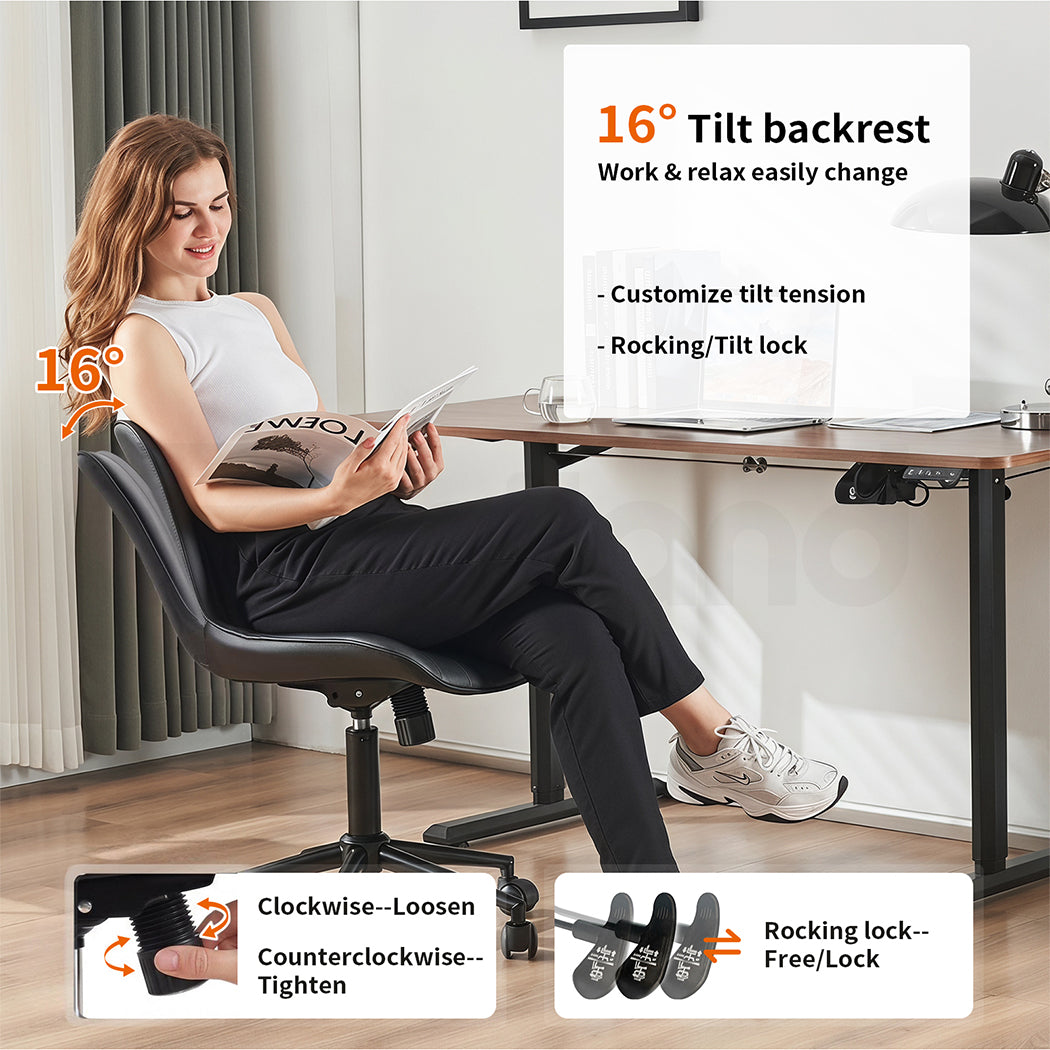 Familand Office Chair Desk Chairs Faux Leather With Rocking Function & 360°swivel