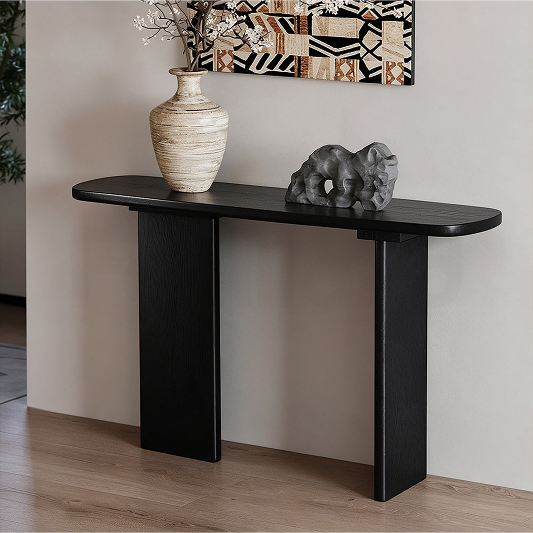 Familand Solid Wood Console Table in Black
