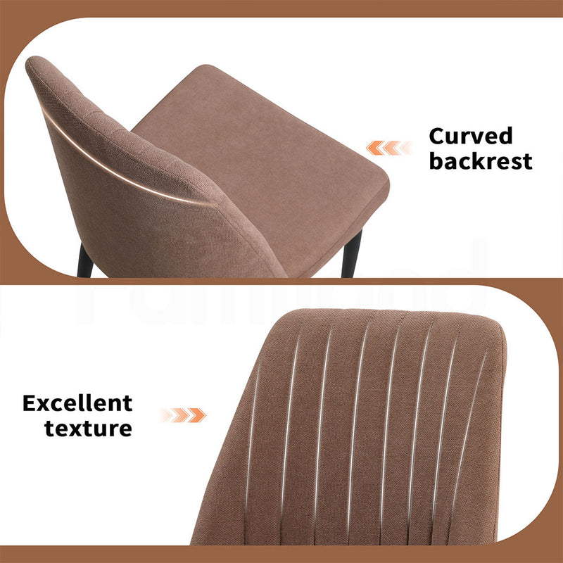 Familand Linen Dining Chairs Set Of 2 in Brown