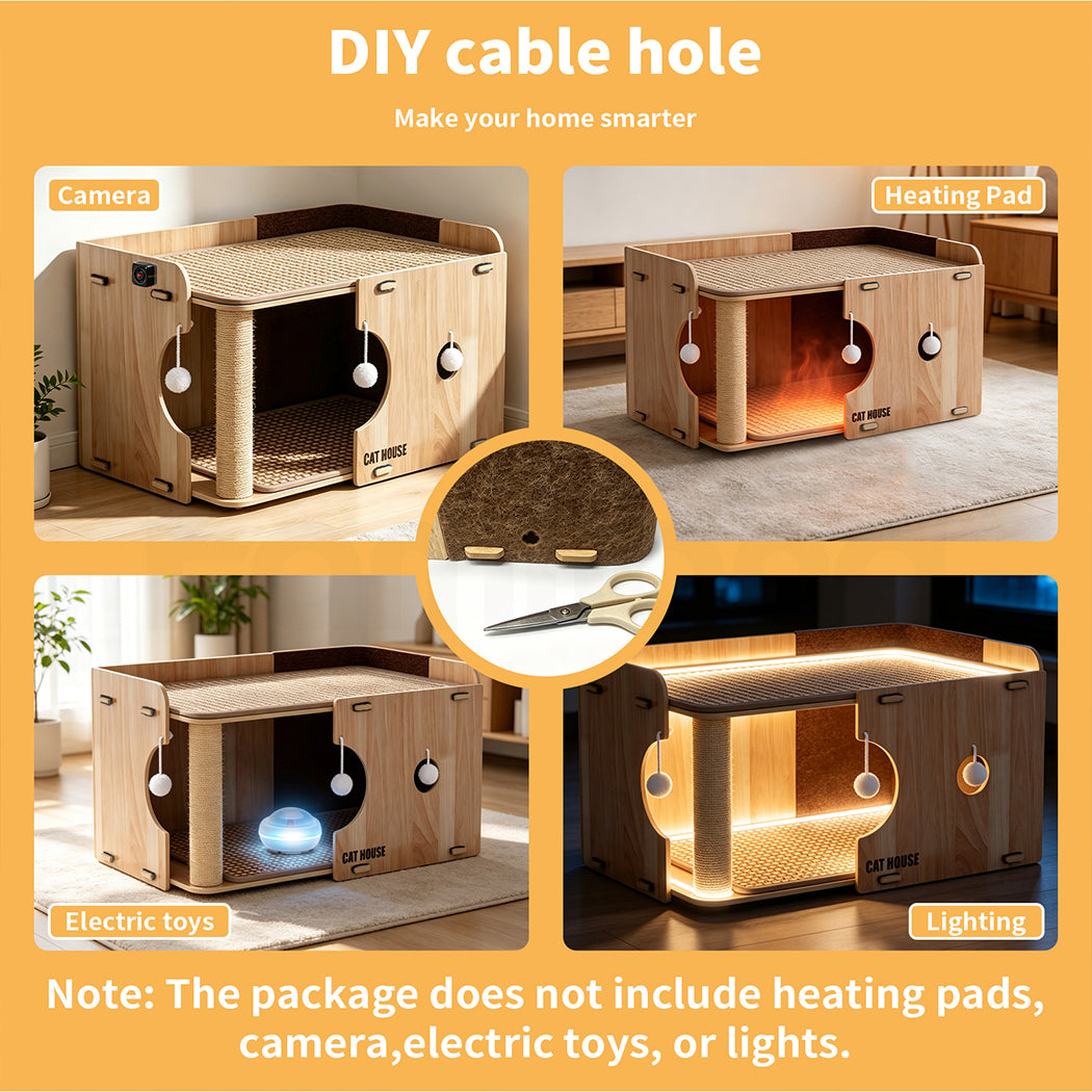 Tedi's 2-Tier Wooden Cat House