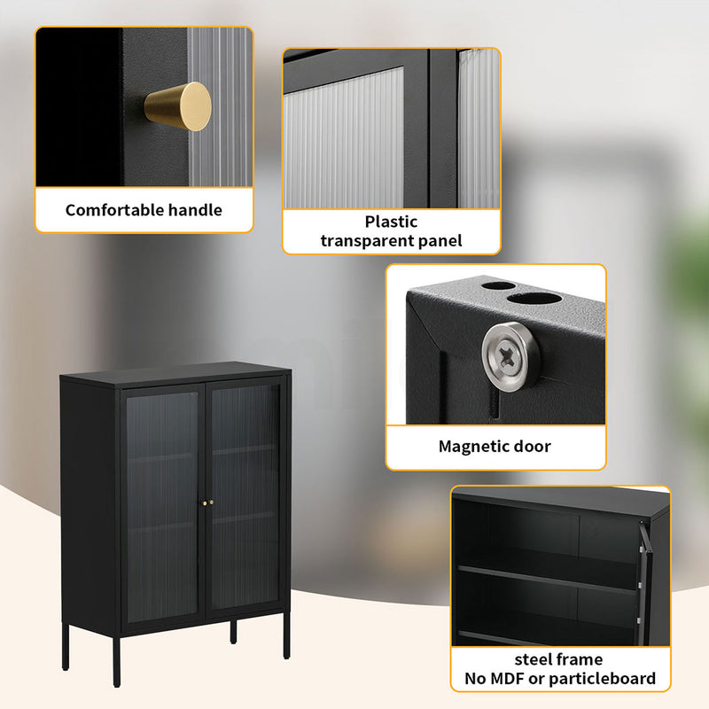 Familand Steel Buffet Sideboard in Black