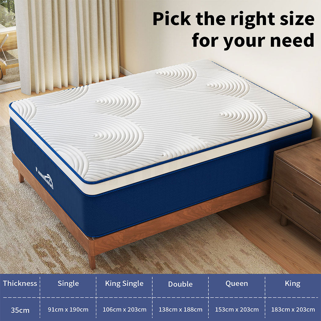 Familand 35cm Mattresses Queen Double King Single Euro Top Medium Firm Memory Foam Bed