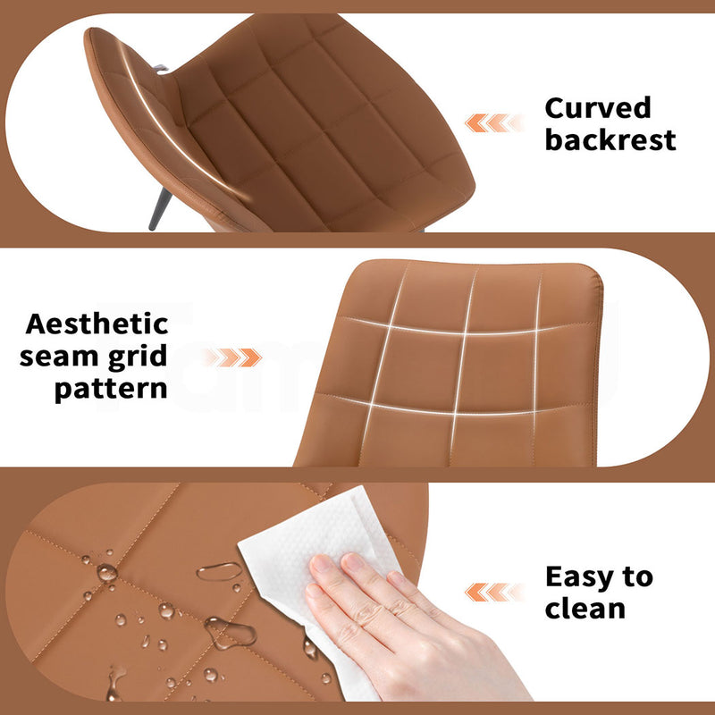 Familand Faux Leather Dining Chairs Set Of 4 in Brown