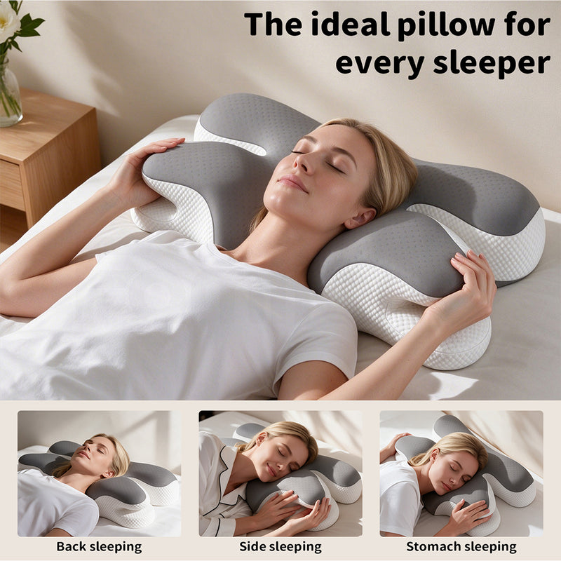 Familand Cervical Neck Pillow Memory Foam Ergonomics Pillows in Grey