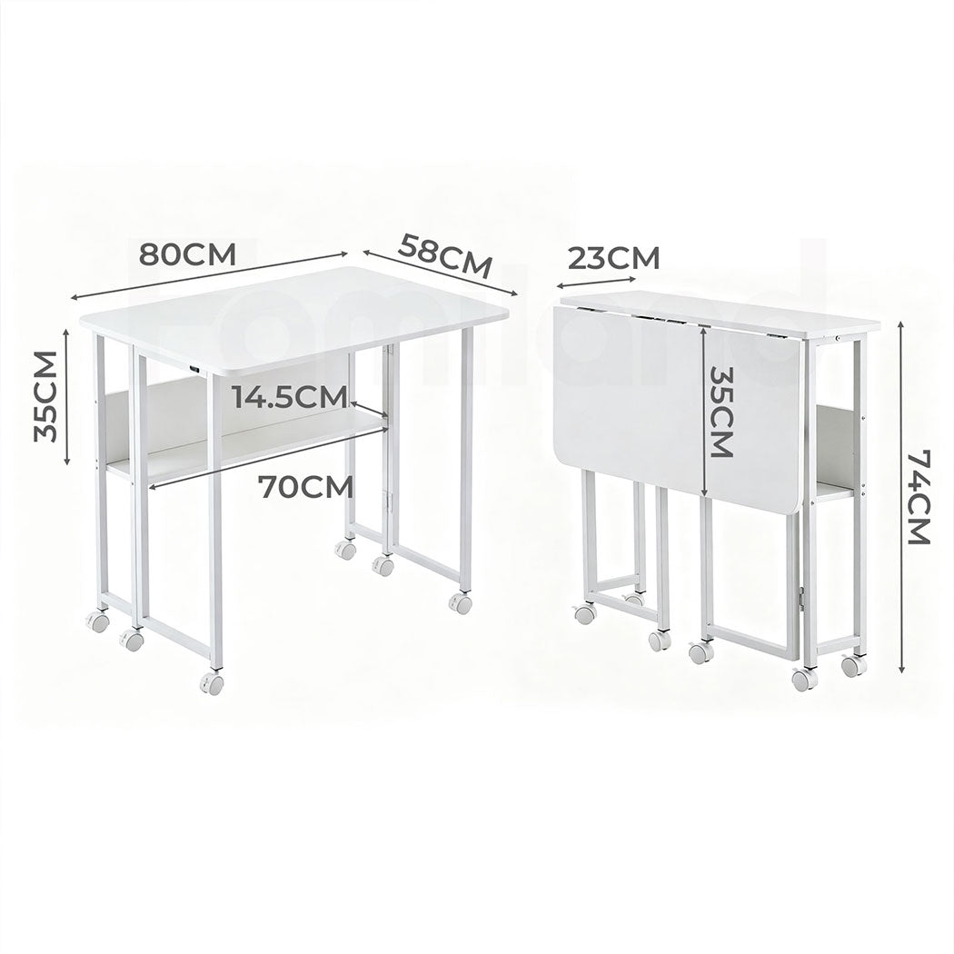 Familand Foldable Computer Desk Home Office Table Study Desks  White