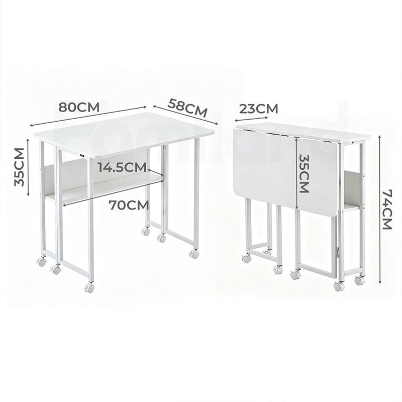 Familand Foldable Computer Desk Home Office Table Study Desks  White