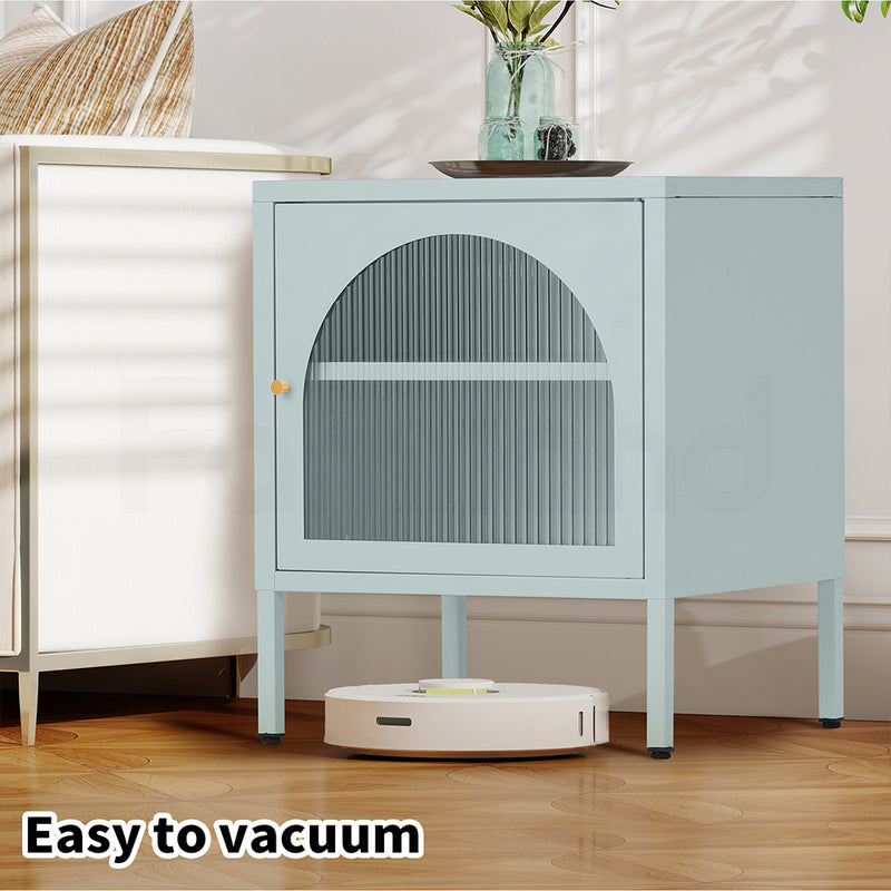 Familand Steel End Side Table Night Stand Bedside Tables in Mint Green