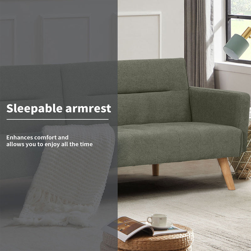 Familand 3 Seater Convertible Sofa Bed in Green