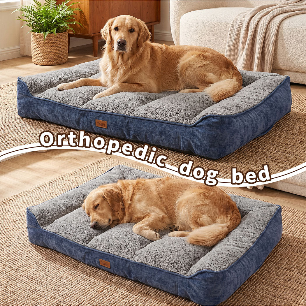 Tedi's Orthopedic Dog Calming Bed Mat in Blue