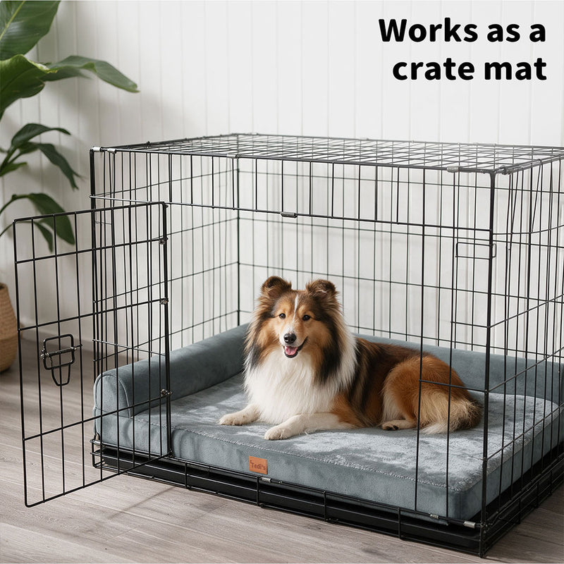 Tedi's Orthopedic Dog Bed Memory Foam Beds Removable Washable Cover Grey
