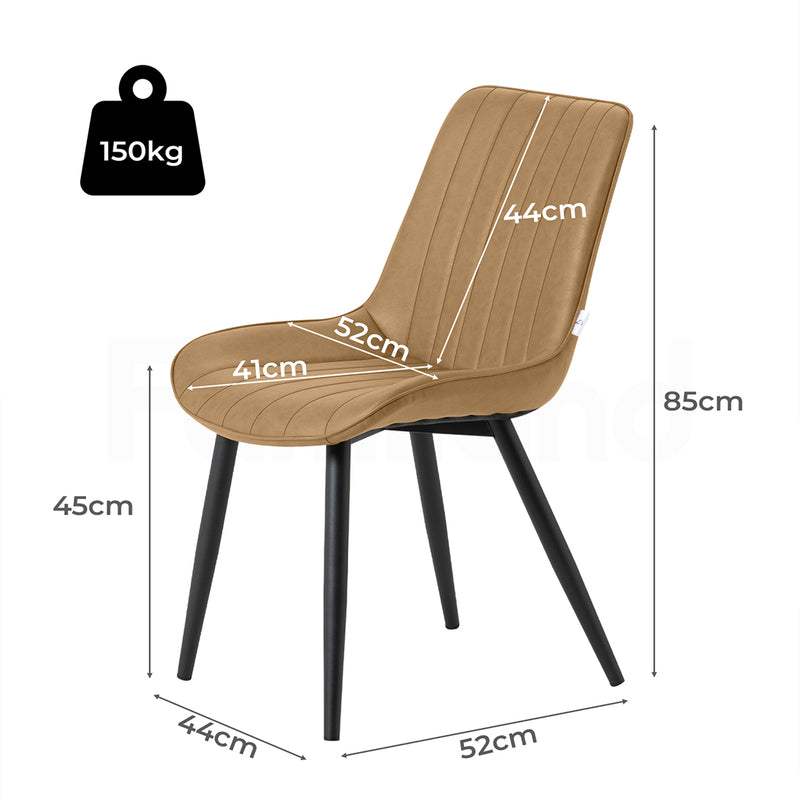 Familand Faux Leather Dining Chairs Set Of 2 in Brown