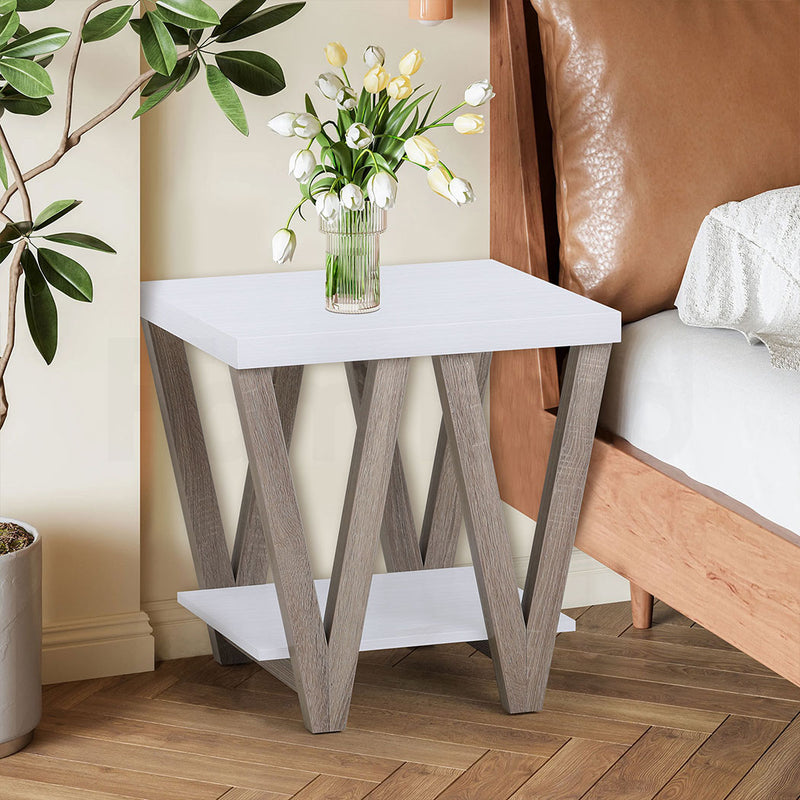 Familand End Side Table in White