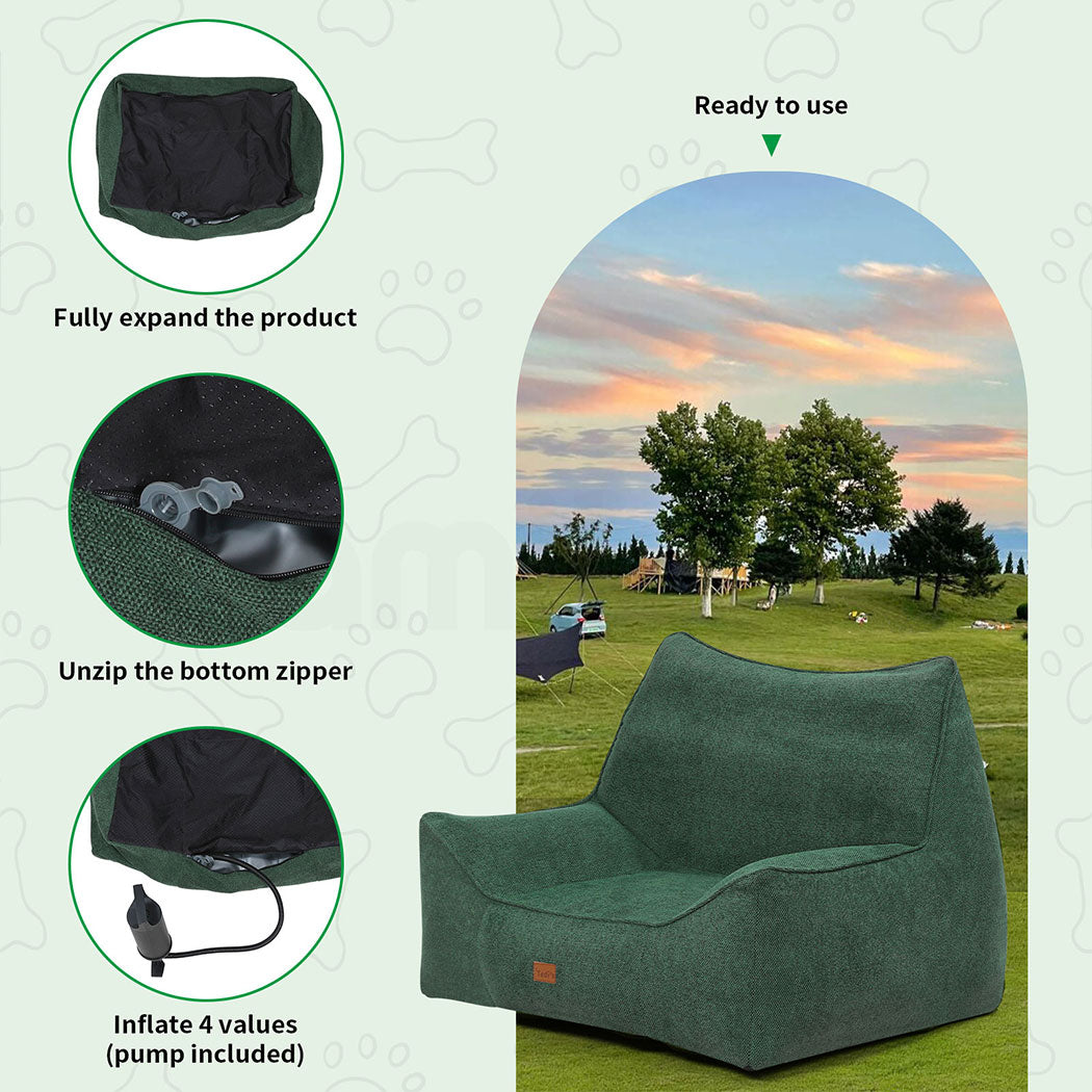 Tedi’s Pet Sofa Inflatable Dog Bed Cat Couch in Green
