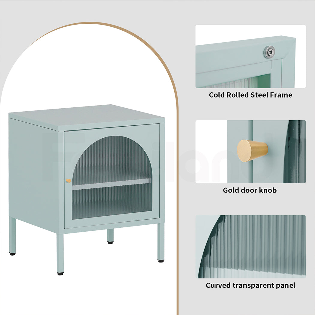 Familand Steel End Side Table Night Stand Bedside Tables in Mint Green