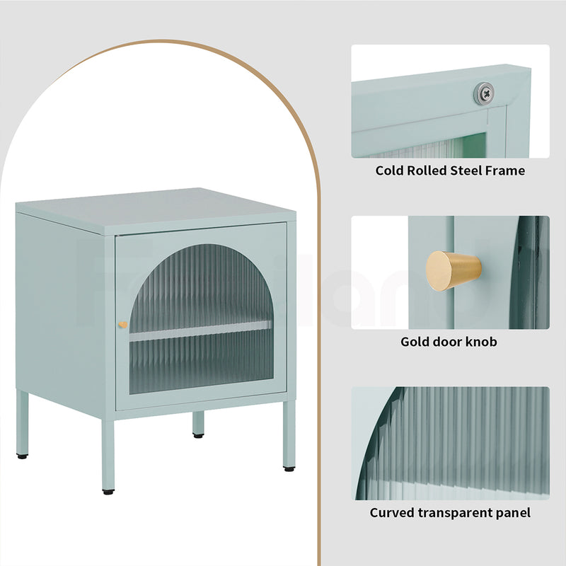 Familand Steel End Side Table Night Stand Bedside Tables in Mint Green
