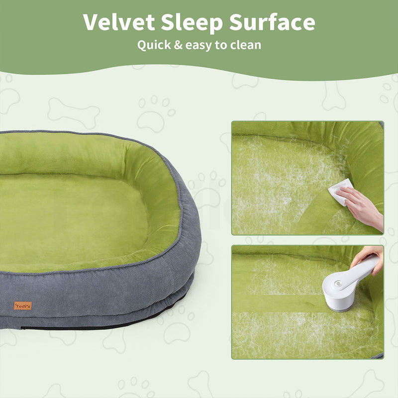 Tedi’s Orthopedic Dog Bed with Rattan Mat in Grey