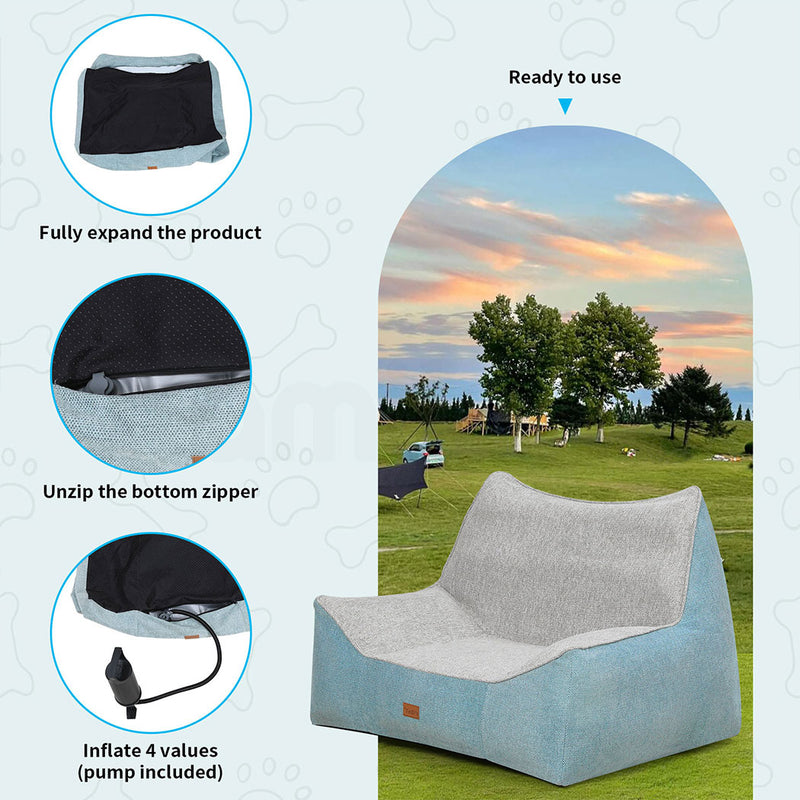 Tedi’s Pet Sofa Inflatable Dog Bed Cat Couch in Blue