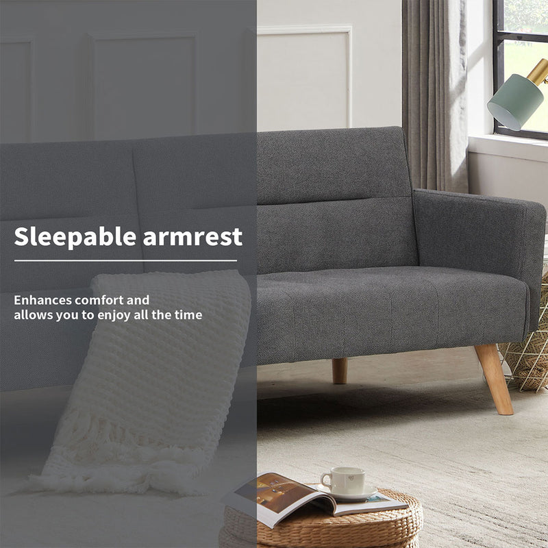 Familand 3 Seater Convertible Sofa Bed in Grey