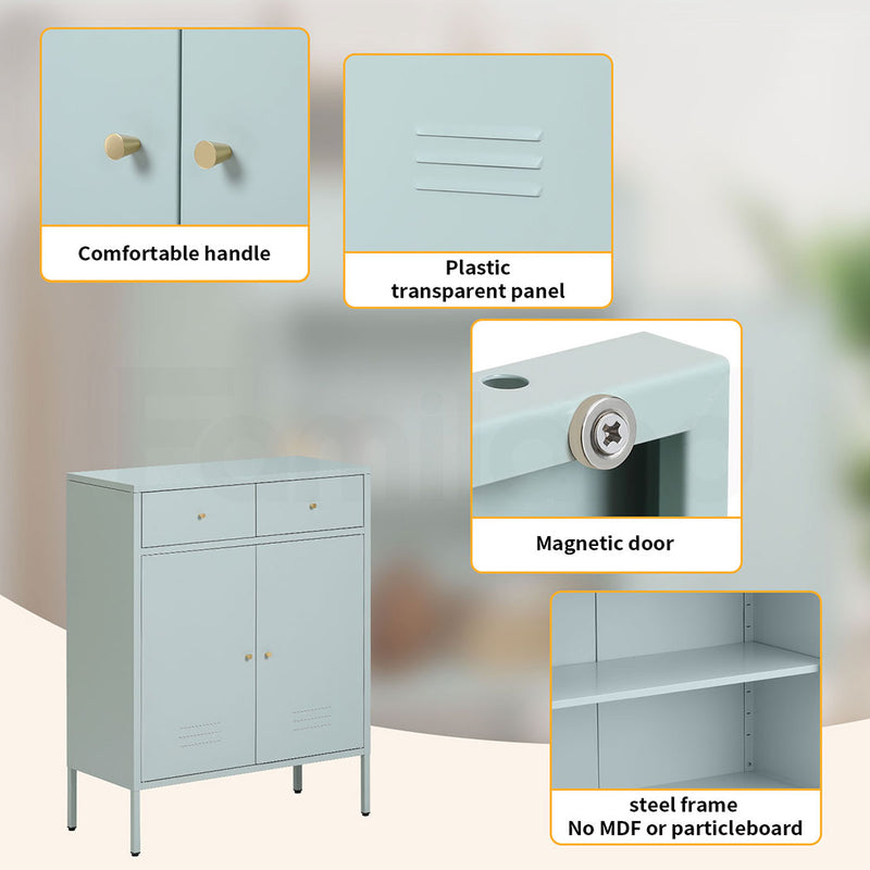 Familand Steel Buffet Sideboard in Mint green