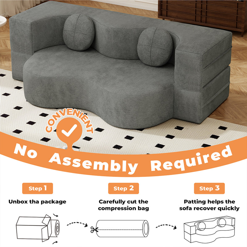 Familand 2 Seater 150cm Convertible Memory Foam Sofa Bed