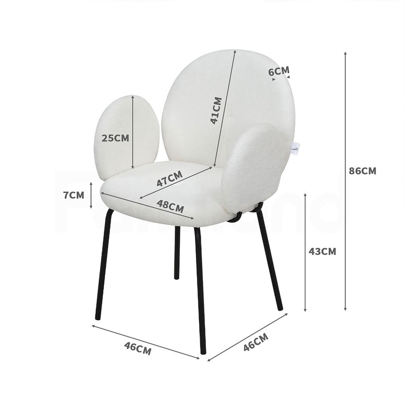 Familand Sherpa Dining Chairs Set Of 2 in White